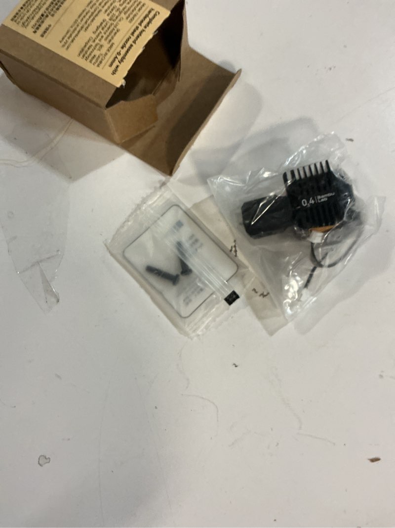 Condition photo showing New/Like New for bamboo lab x1 carbon, x1, x1c hotend complete kit for x1 series 3d printer, full assembly hardened steel hot end with fan, thermistor, ceramic heater, 0.4mm nozzle, extruder heating block replacement 0.4mm x1 series hotend hardened steel
