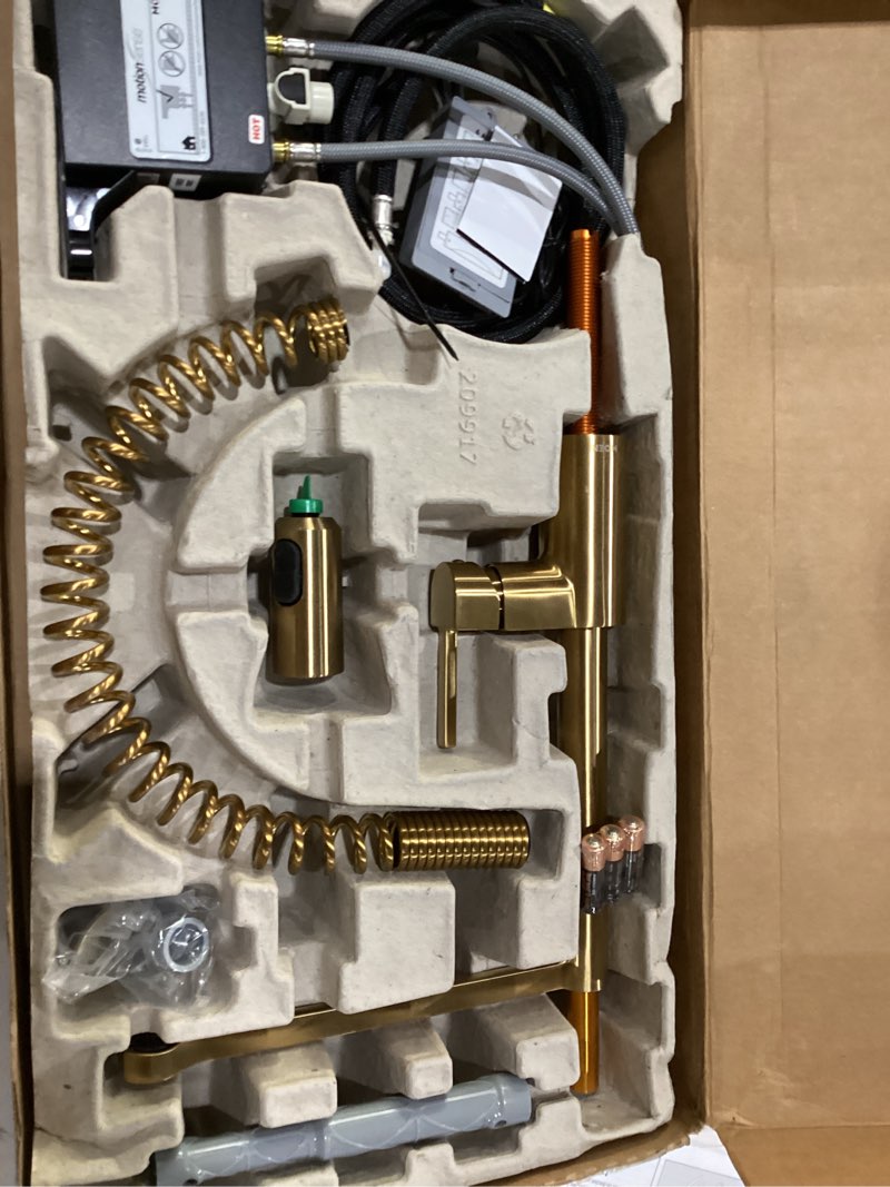 Condition photo showing Good Condition for Moen 5923EWBG Motionsense Wave Sensor Touchless One Handle Pre-Rinse Spring Kitchen Faucet, Brushed Gold