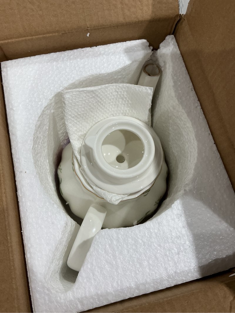 Condition photo showing Good Condition for sweejar royal teapot, ceramic tea pot with removable stainless steel infuser, blooming & loose leaf teapot (rose flower, 40 ounce) rose flower 40 ounce