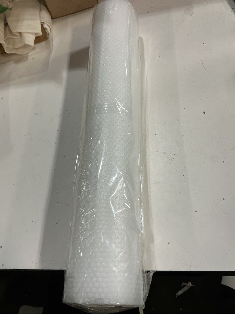 Condition photo showing New/Like New for shelf liner for wire shelving. 18x197'', easy to cut. thick/waterproof/non-slip non-adhesive stain-proof for clear liner/kitchen/cabinet/drawer clear 18"w x 197"l