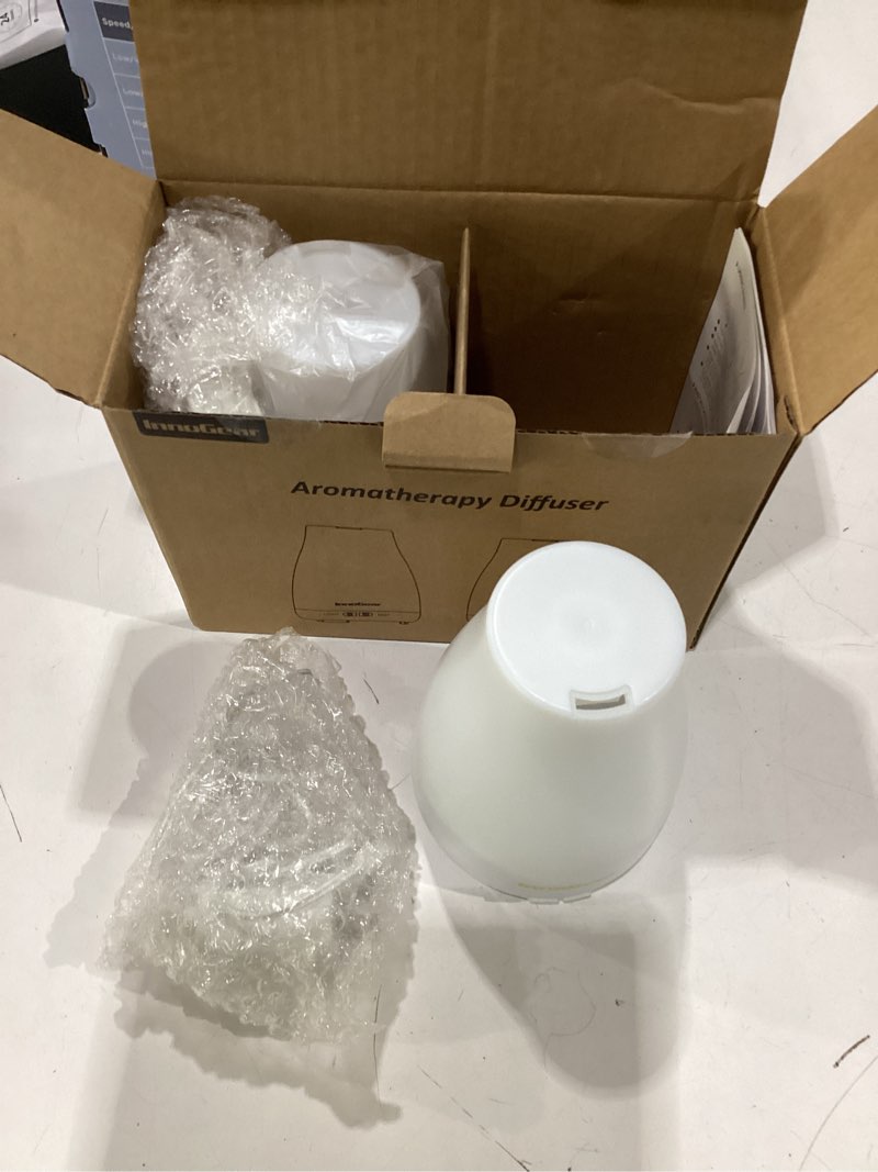 Condition photo showing New/Like New for innogear essential oil diffuser, 2 pack ultrasonic diffusers for home aromatherapy humidifier for bedroom room 7 colors led 2 mist mode auto off, basic white basic white 2