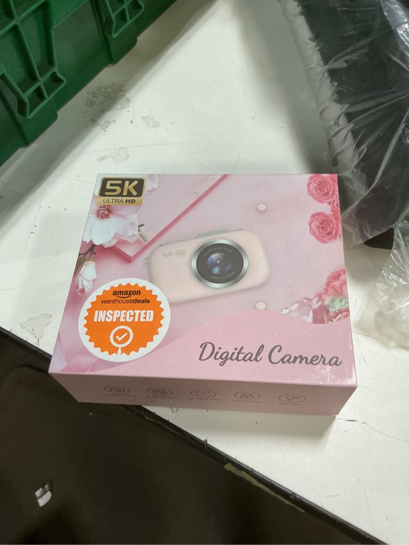 Condition photo showing New/Like New for 5K Pink Digital Camera-Cameras for Photography,80MP UHD Portable Vlogging Camera,Cheap 18X Zoom Travel Point and Shoot Camera with 32GB TF Card,Photography Cameras for Beginners Teen - Pink