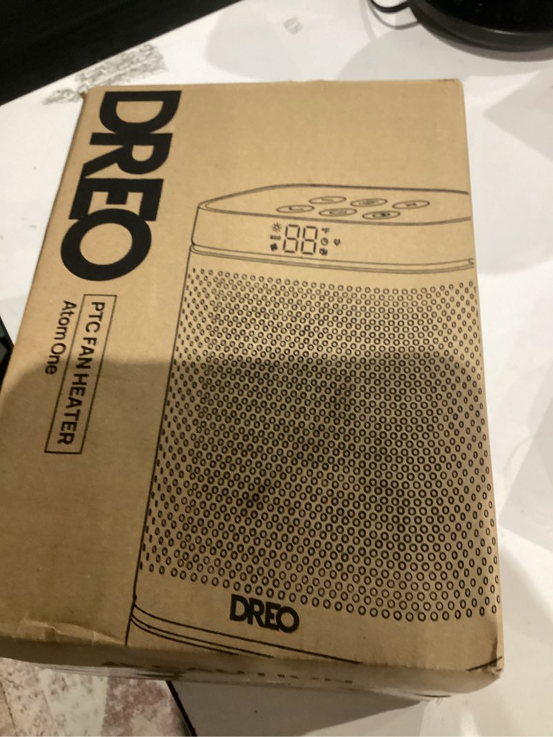 Condition photo showing As Is for DREO Space Heater, 1500W Portable Electric Heaters for Indoor Use, PTC Ceramic Heater for Office with Remote, Thermostat, 70°Oscillation, 12H Timer, 5 Modes, Safe Quiet Room Heater for Bedroom Silver