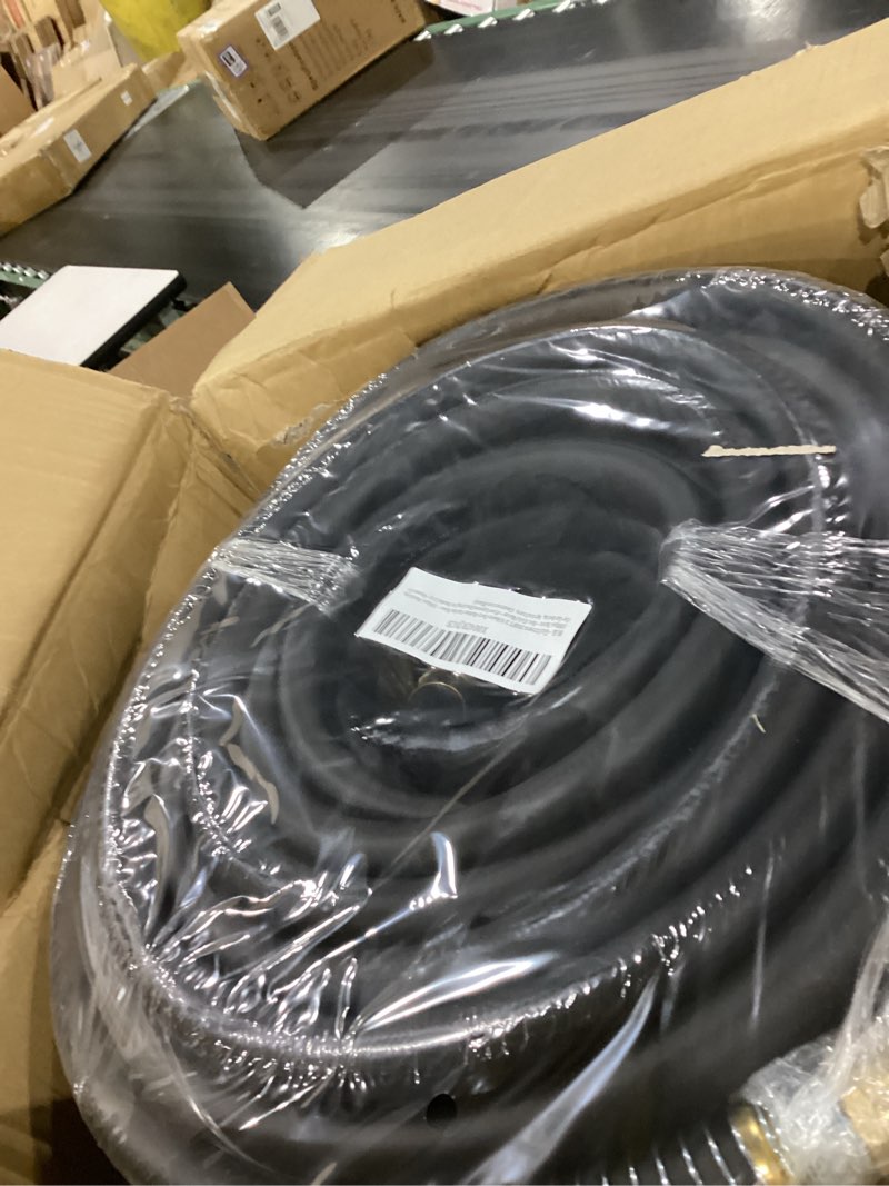 Condition photo showing New/Like New for guitrees 200ft 3/4 heavy duty rubber garden hose - 200psi working, 1000psi burst - hot/cold water - five-layered braiding for durability - versatile for gardening, agriculture, construction(black) 3/4 200ft black