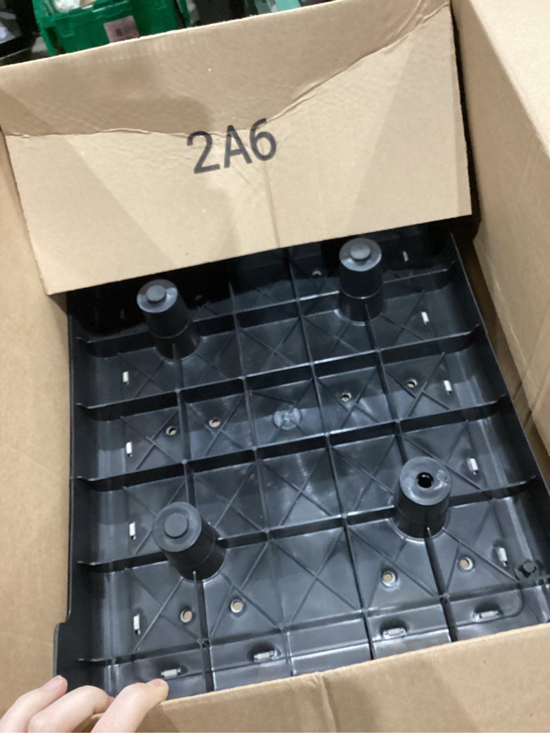 Condition photo showing As Is for Non-Slip Indoor/Outdoor 4 Inch Height Mobility Platform Step, Grooved Surface for Added Traction, Drainage Holes – Supports Up to 400 Pounds, Measures 19 1/4" L x 15 1/2" W x 4" H