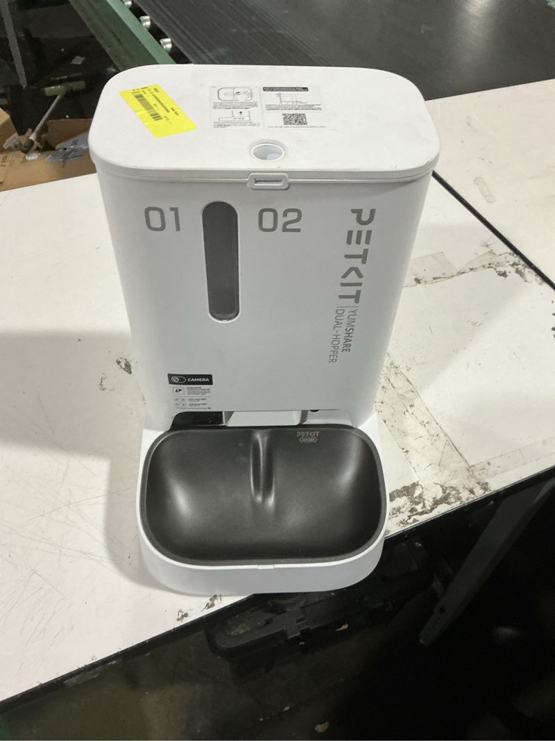 Condition photo showing As Is for petkit yumshare dual-hopper with camera smart automatic dog & cat feeder, 5l