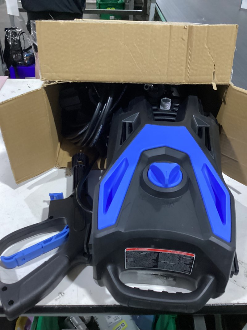 Condition photo showing Good Condition for 4800psi powerwasher with 4 quick connect nozzles, foam cannon for car, lane, patio cleaning