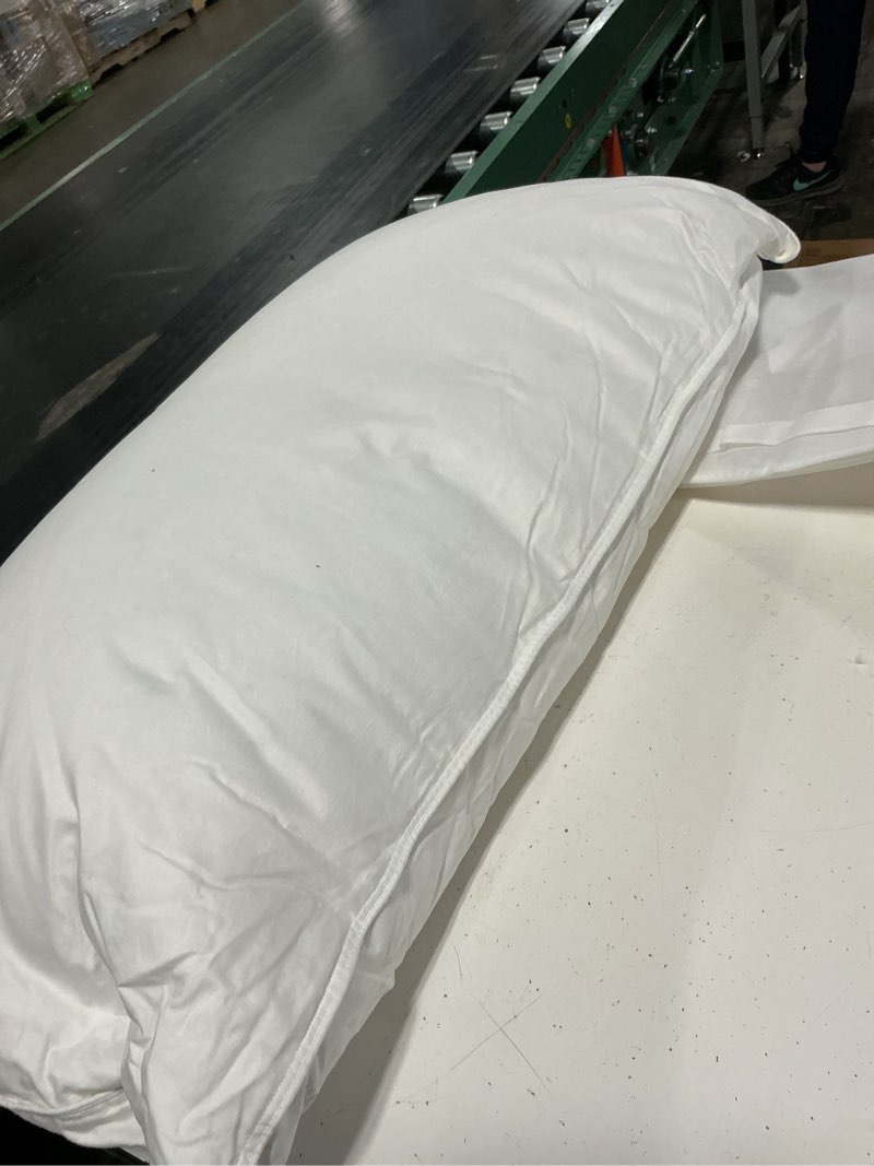 Condition photo showing As Is for luxe goose down pillow, king, soft