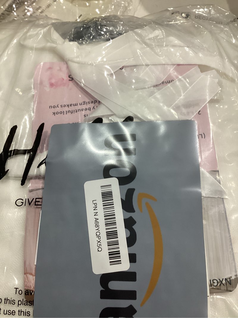 Condition photo showing Good Condition for Akiky Canopy Bed Curtains with Light Princess Bed Canopy Scarf for Full/Queen Metal Bed Frame,Wood Frame Bed-2 Panel Sheer Curtain(Full/Queen,White) Full/Queen White