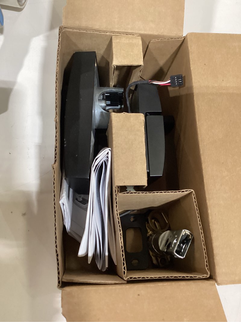 Condition photo showing As Is for schlage be375 cen 622 touch keyless touchscreen electronic deadbolt lock, matte black