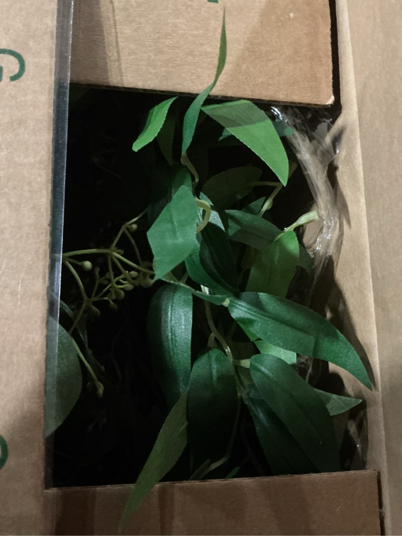 Condition photo showing Good Condition for Fake Greenery Garlands Artificial Silver Dollar Eucalyptus Garland in Grey Green and Willow Twigs Garland Intertwined Together for Rustic Wedding Arch Swag Doorways Table Runner Decoration