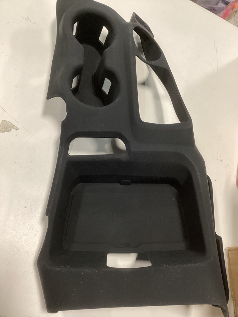 Condition photo showing As Is for (Black)3-in-1 Silicone Center Console Liner Tray for Ford Bronco 2021-2026 Automatic Transmission 2/4 Door|