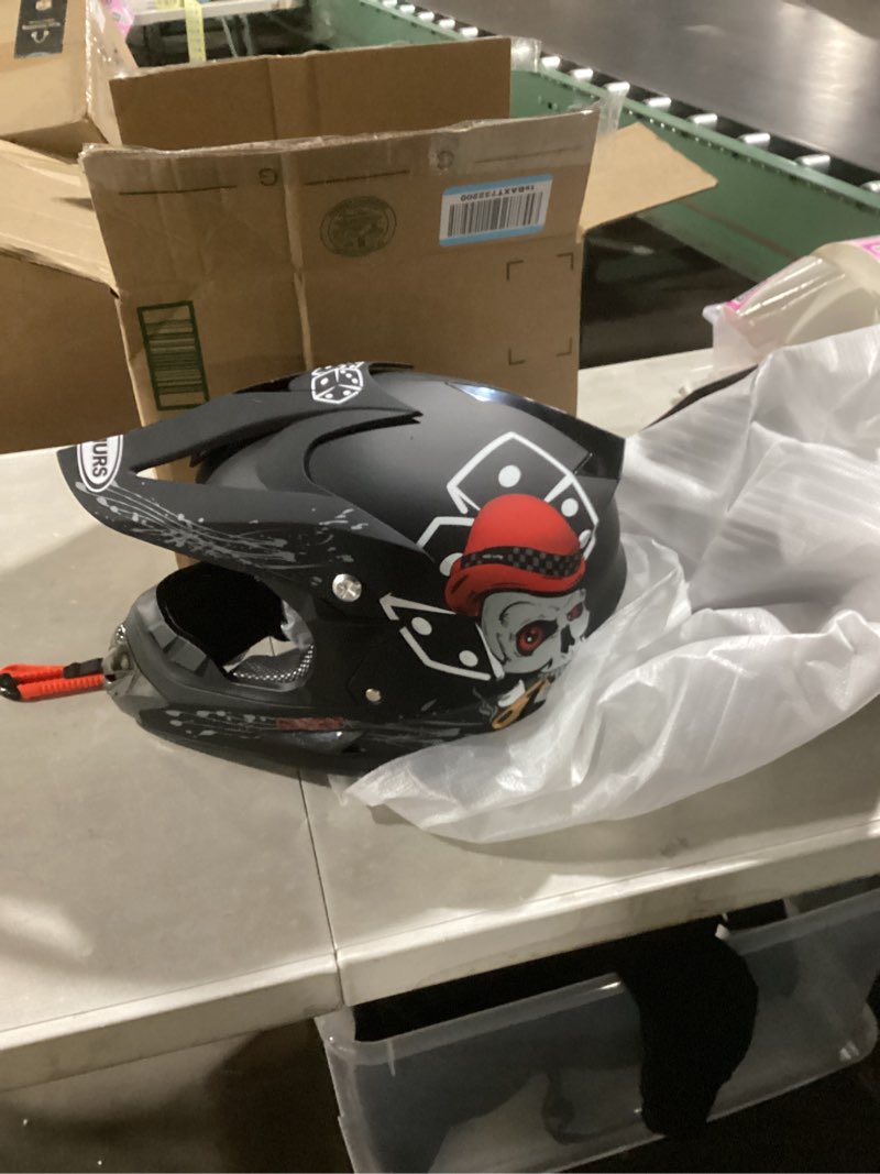 Condition photo showing New/Like New for CARTMAN Adult Dirt Bike Helmets Motocross ATV Dirtbike Offroad Full Face Motorcycle Helmet, DOT Approved Matte Black and Blue Small Black