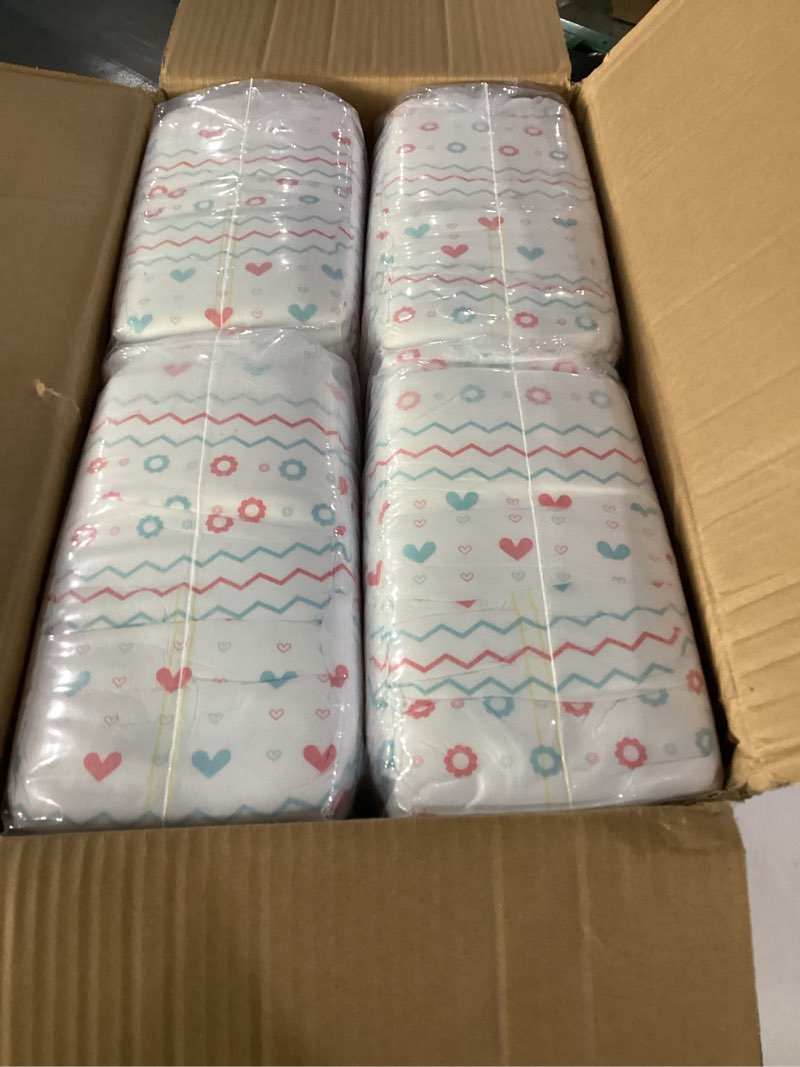 Condition photo showing New/Like New for dynarex hugs-of-love diapers size 6 (35+ lb) baby diapers - high absorbency, leak protection, soft comfort, 128 diapers per case size 6 (case of 128)