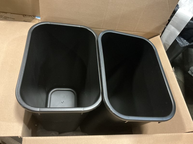 Condition photo showing Good Condition for Rubbermaid Commercial Wastebasket Trash Container, 41QT/10.25 GAL, Plastic, Black, Stackable Trash Can for Bedroom/Bathroom/Office, Fits Under Desk/Sink/Cabinet 10.25 Gallons Black (2 pack)