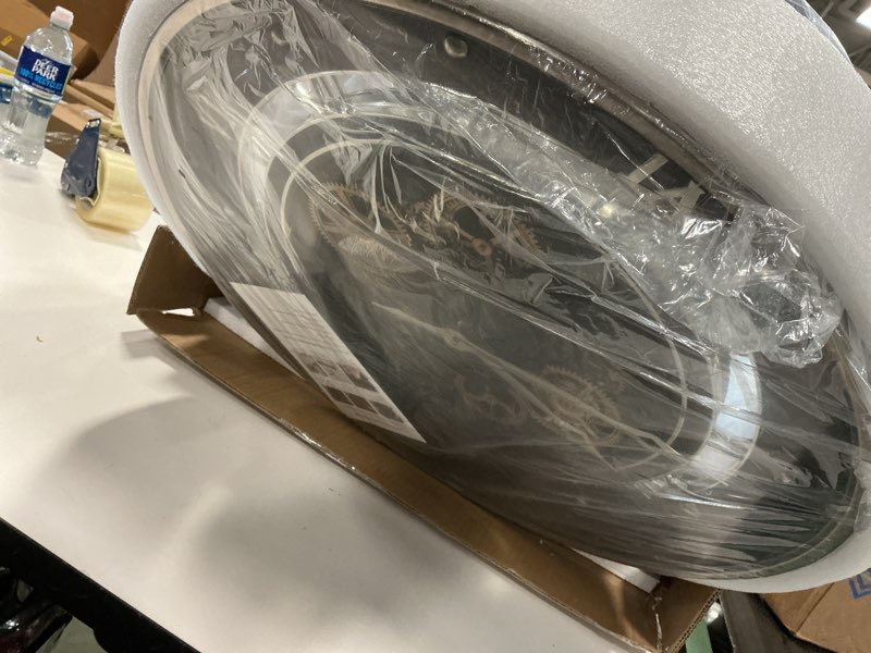 Condition photo showing New/Like New for HOIBAI Wall Clock, 24 Inch Moving Gears Clock Large Wall Clock for Living Room Decor Rustic Vintage 