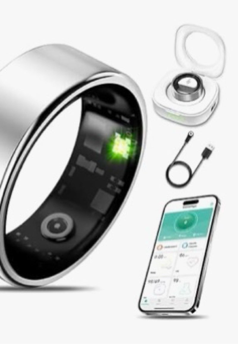 Milavan Smart Health Ring for Women Men Fitness Tracker with Heart Rate, Blood Oxygen, Blood Pressur