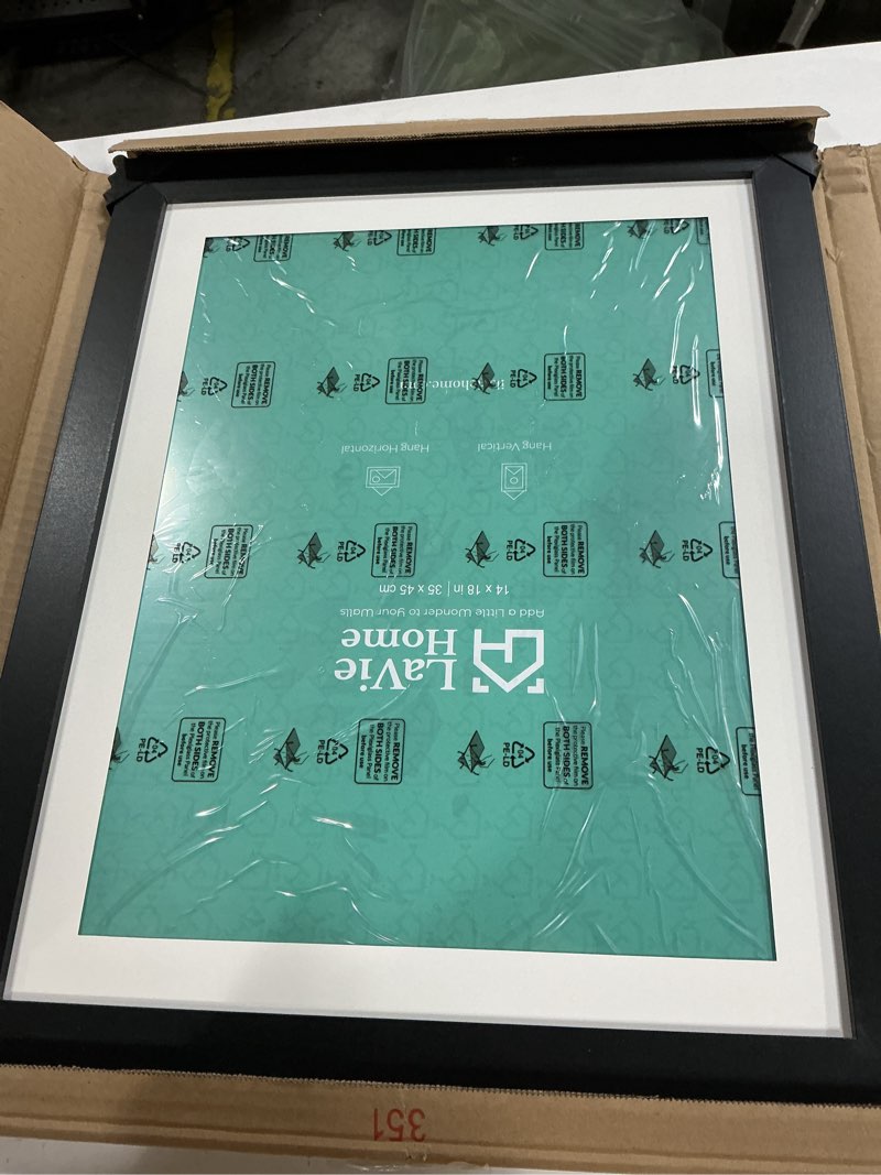 Condition photo showing New/Like New for Matte Black 14x24 Frame - Single Frame, 14 x 24 Poster Frame for Artwork, Puzzles, Photos and Movie Posters Picture Frames, Perfect Christmas Frame 14" x 24"