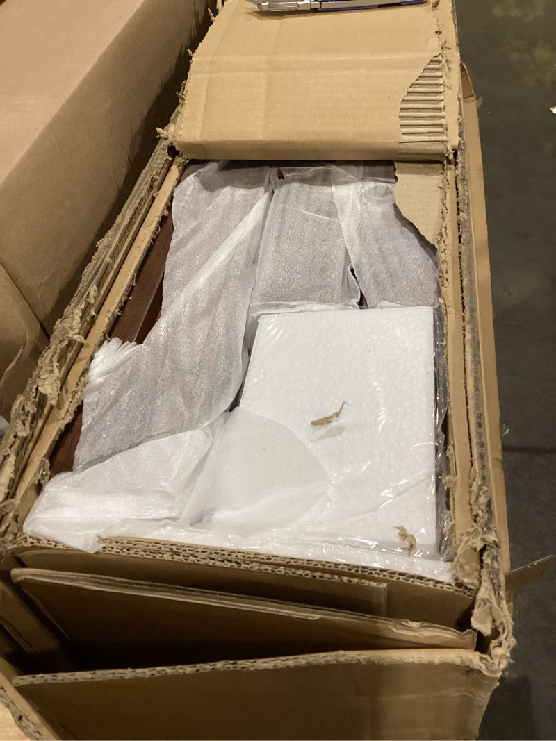 Condition photo showing Good Condition for zinus marissa deluxe wood platform bed frame, no box spring needed, wood slat support, easy assembly, queen antique espresso queen wood frame only