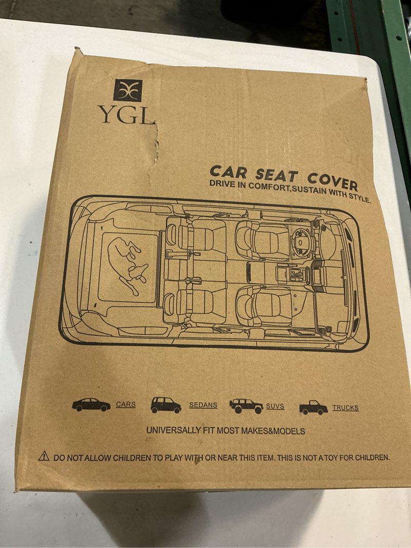 Condition photo showing New/Like New for YGL Luxury PU Leather Car Seat Covers Full Set, Non-Slip Seat Cover Protectors, Universal Fit for Cars, Trucks, SUVs, Vans, Pickups, Airbag Compatible, Seat Covers for Car Interior (Black/Red) Black/Red Full Set