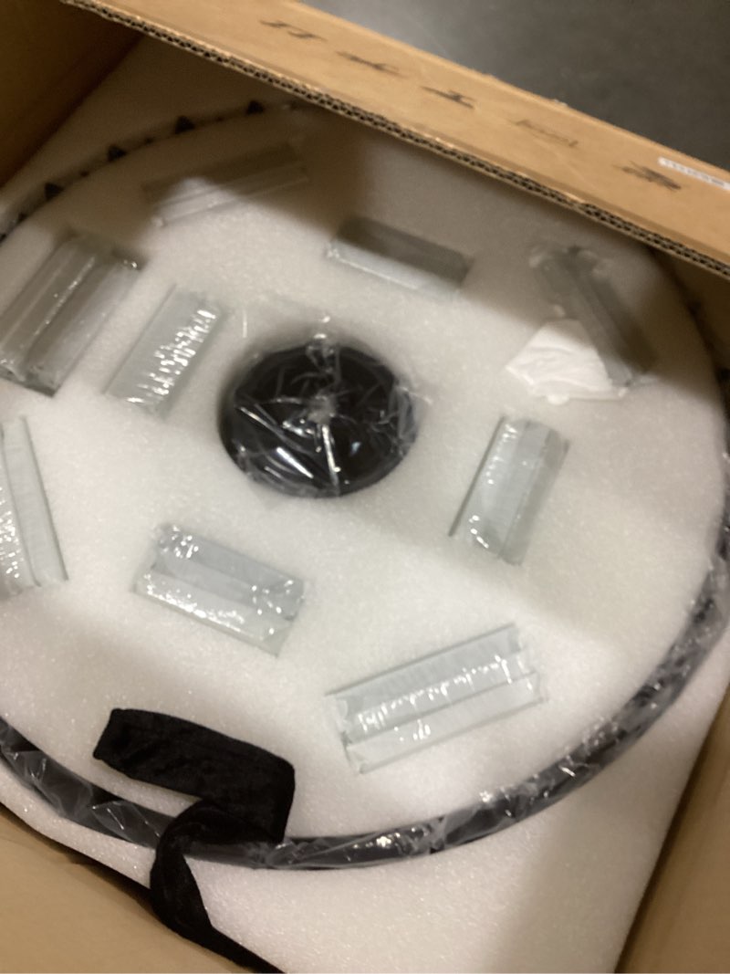 Condition photo showing Good Condition for black crystal chandelier 3-tier modern large crystal chandelier semi flush mount chandelier light round ceiling light fixture ceiling lamp chandelier for dining room living room bedroom