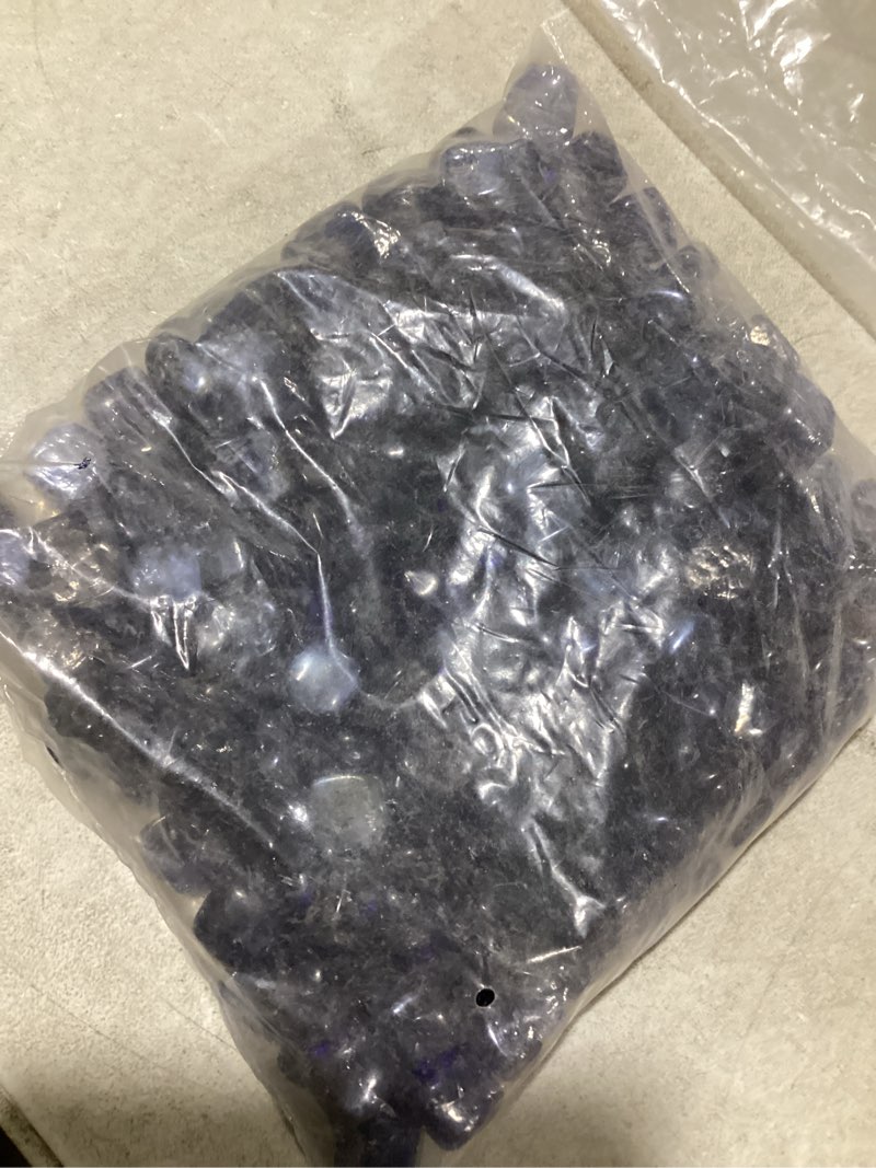 Condition photo showing New/Like New for the kbm-sor-fg-trp-ltblu-10lb transparent light blue square fire glass is a 10
