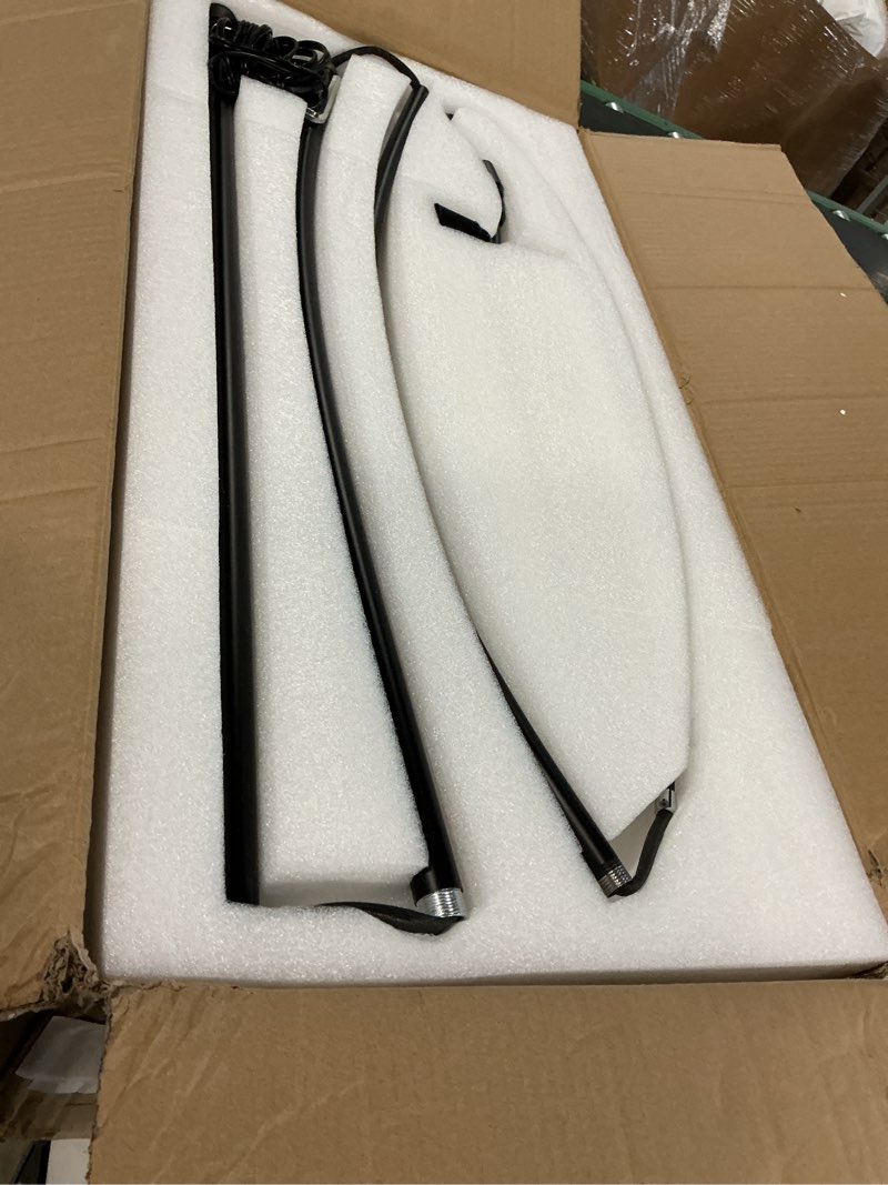 Condition photo showing Good Condition for black arc floor lamp 72" tall with remote, bright dimmable 20w led smart reading light, adjustable over couch arc standing lamp for living room, bedroom, office, modern arched metal design,foot switch