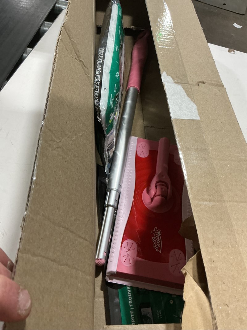 Condition photo showing Good Condition for Swiffer Sweep and Mop Deluxe, Limited Edition Pink Wicked: for Good, 2-in-1 Floor Mopping and Sweeping Kit, 1 Sweeper Device, 5 Heavy Duty Dry Sweeping Cloths, 3 Heavy Duty Wet Mopping Cloths Wicked Pink Deluxe Starter Kit