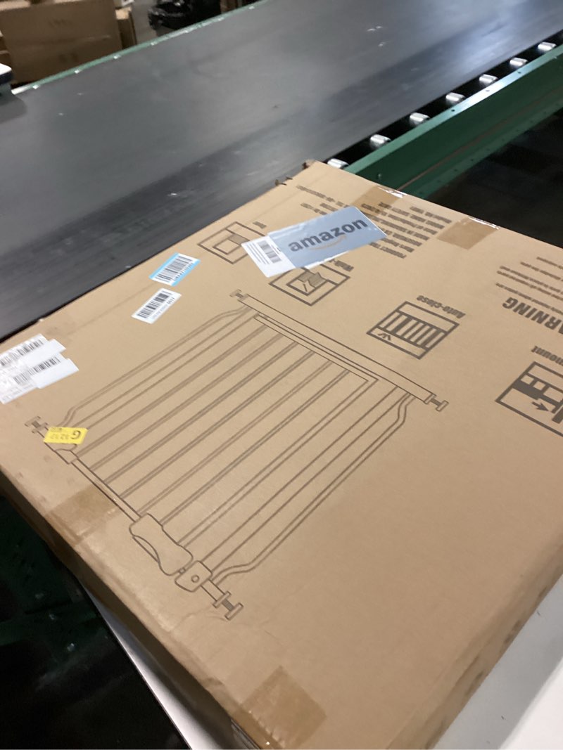Condition photo showing New/Like New for HOOEN 30" Tall Extra Wide Baby Gates for Doorways Stairs 86 to 105 Inch Large Long Pressure Mounted Dog Gates for The House Metal Tension Indoor Child Safety Gates for Kids or Pets 86.3"-105"/219-267cm Black