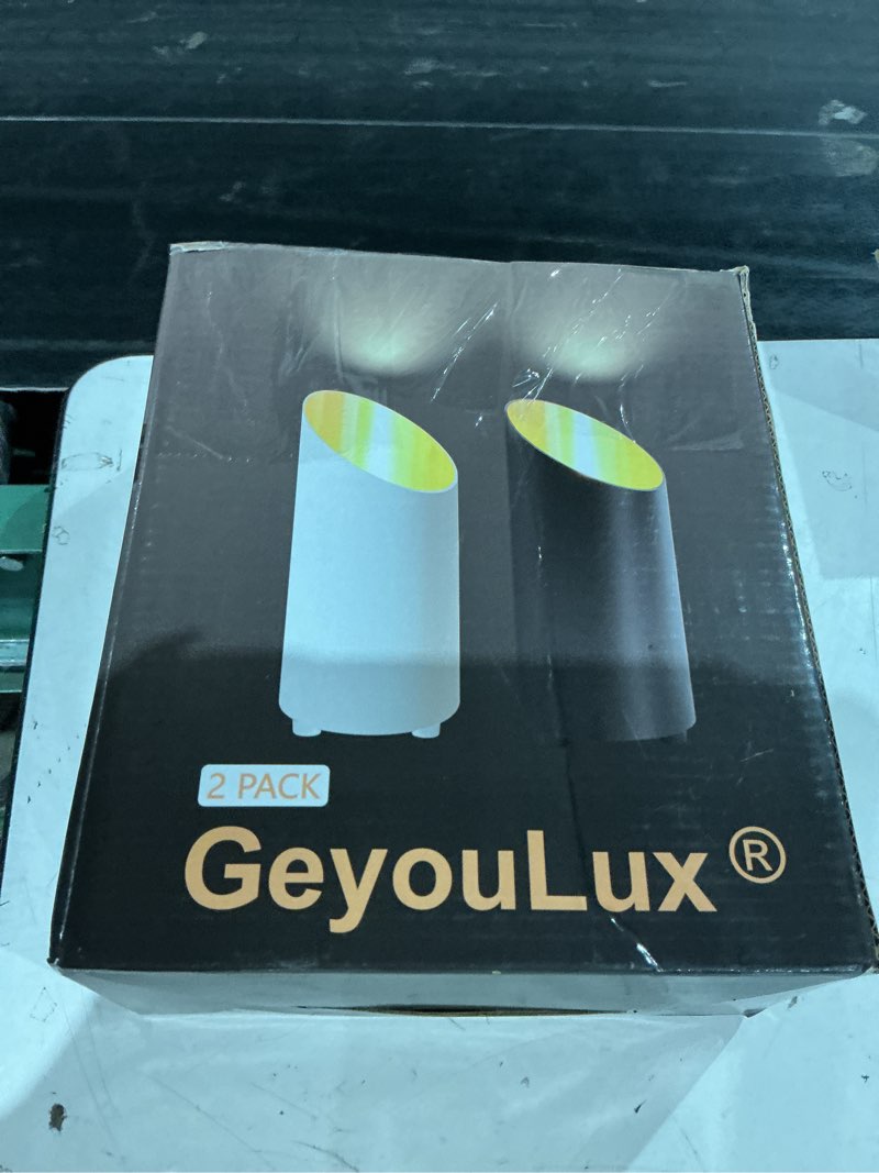 Condition photo showing As Is for geyoulux 2 pack uplighting indoor, 7w floor can lights with 2700k led gu10 bulbs, ip44 waterproof up