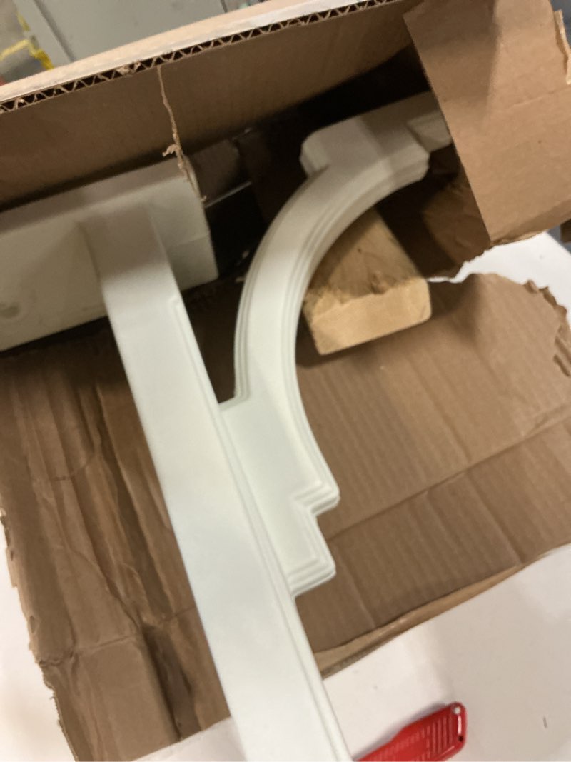 Condition photo showing As Is for mayne newport plus mailbox post with standard arm – weather-resistant, durable classic design – easy-to-install outdoor mailbox post white