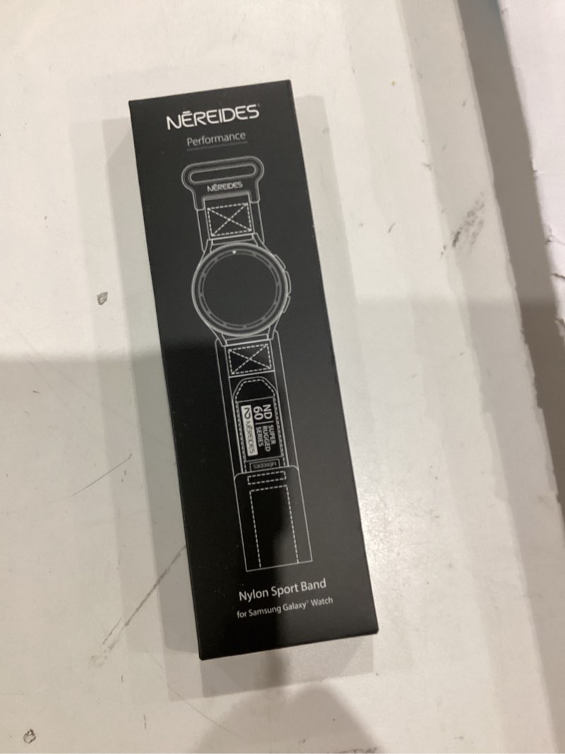 Condition photo showing New/Like New for Nereides Band Compatible with Samsung Galaxy Watch 7 6 5 4 40mm 44mm/ Watch 6 4 Classic/Watch 5 Pro/Watch 3 Classic 41mm/Active 2, 20mm Nylon Replacement Sports Strap for Men Women(Black,L) Black Large