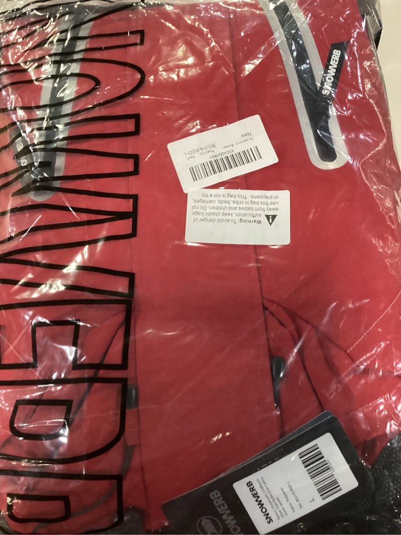 Condition photo showing New/Like New for snowverb reflective camo snowboard jacket waterproof insulated ski jacket hooded winter snow coat men women large red