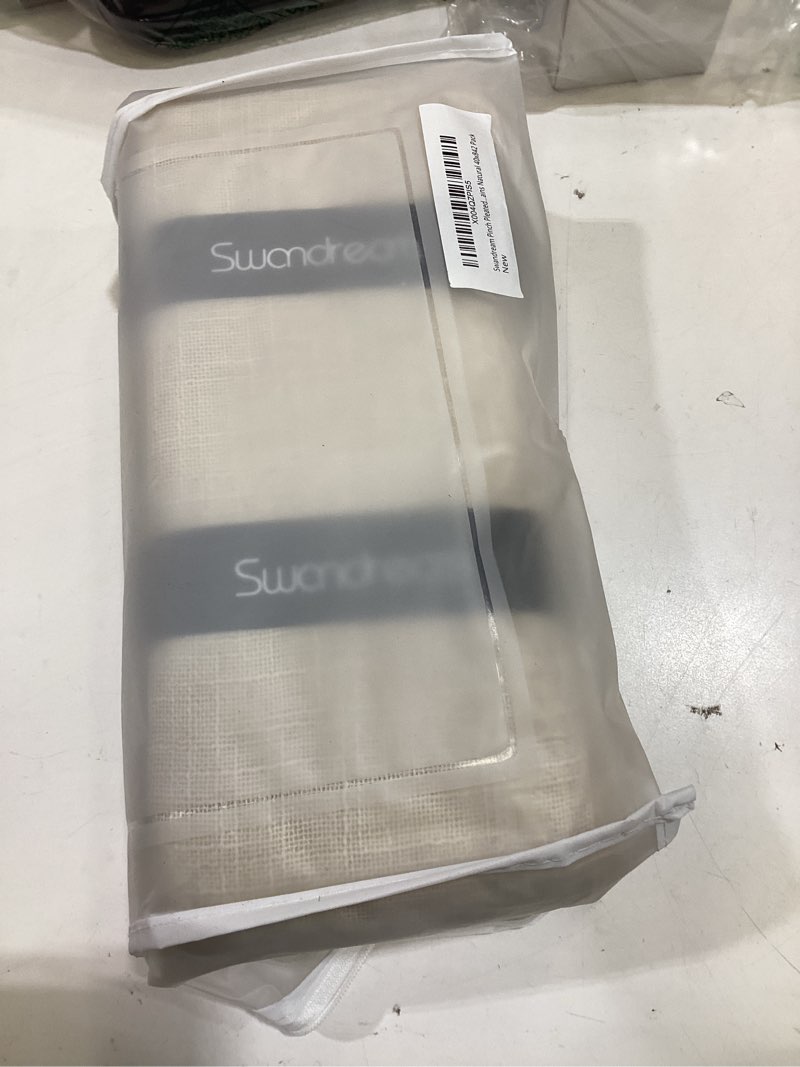 Condition photo showing Good Condition for pinch pleated linen curtains for living room, light filtering sheer curtains 84 inches long, farmhouse natural pinch pleat drapes, semi sheer window linen curtain with hooks 2 panels natural 40"w x 84"l (pack of 2)