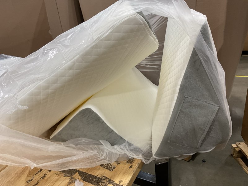 Condition photo showing New/Like New for oaisz 4 pcs wedge pillow set for after surgery, adjustable bed for sleeping, acid reflux relief, post surgery recovery, back support, leg elevation, memory foam orthopedic bed wedge pillow set, gery white & gery 4 piece set