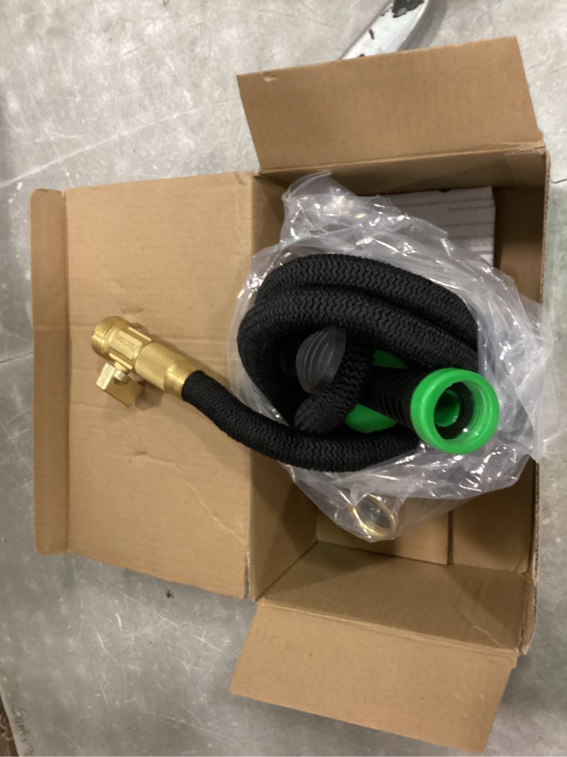 Condition photo showing Good Condition for flexi hose expandable garden hose with 8 function nozzle, 25ft - lightweight retractable garden hose, water hose - no-kink flexibility, 3/4 inch solid brass fittings and double latex core 25ft black