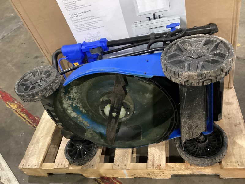Condition photo showing As Is for kobalt gen4 40-volt, 20-in push battery walk mower with (1) 6.0 ah battery included