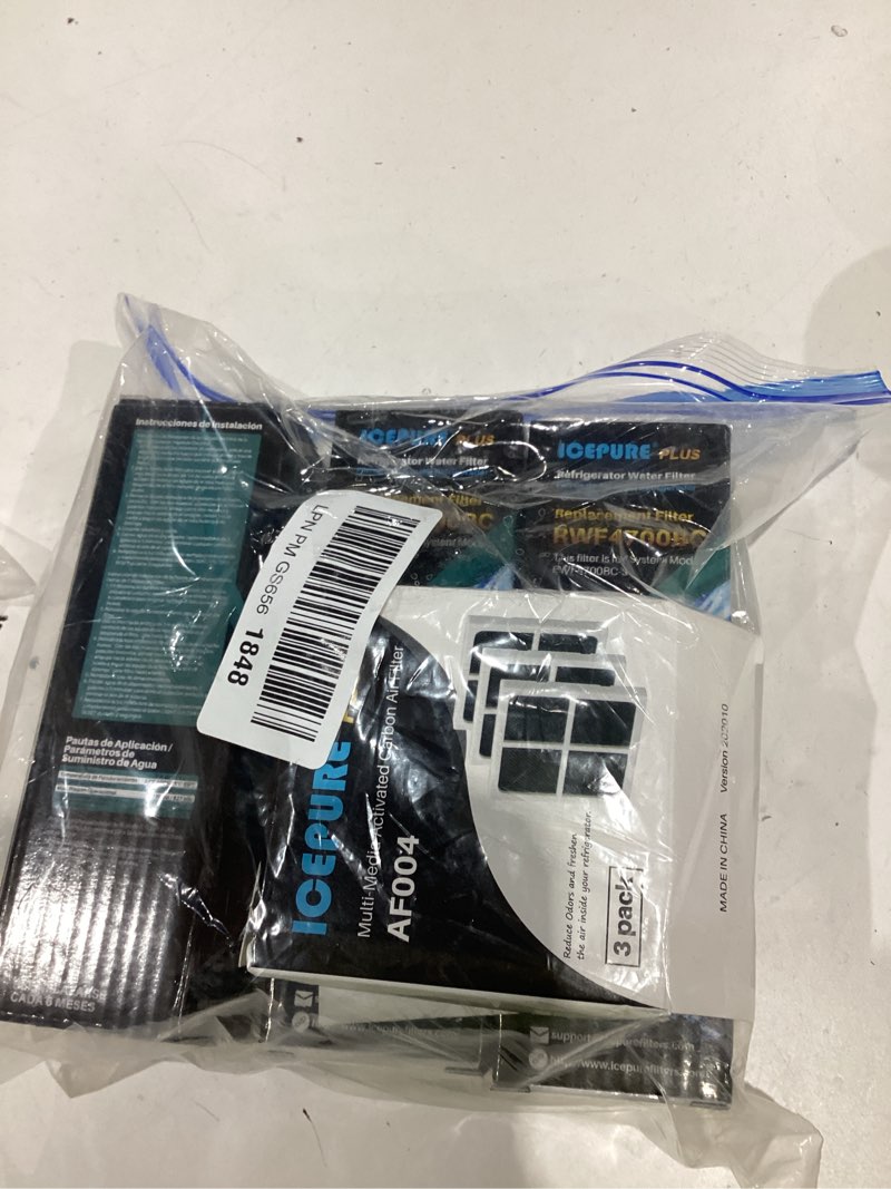 Condition photo showing As Is for icepure plus adq747935 nsf/ansi 53 certified replacement for lg lt1000p mdj64844601, kenmore elite 9980, lt1000pc adq74793501 lt1000 rwf4700a rwf4700ab refrigerator water and lt120f air filter,3combo heavy metals removal 3 count (pack of 1)