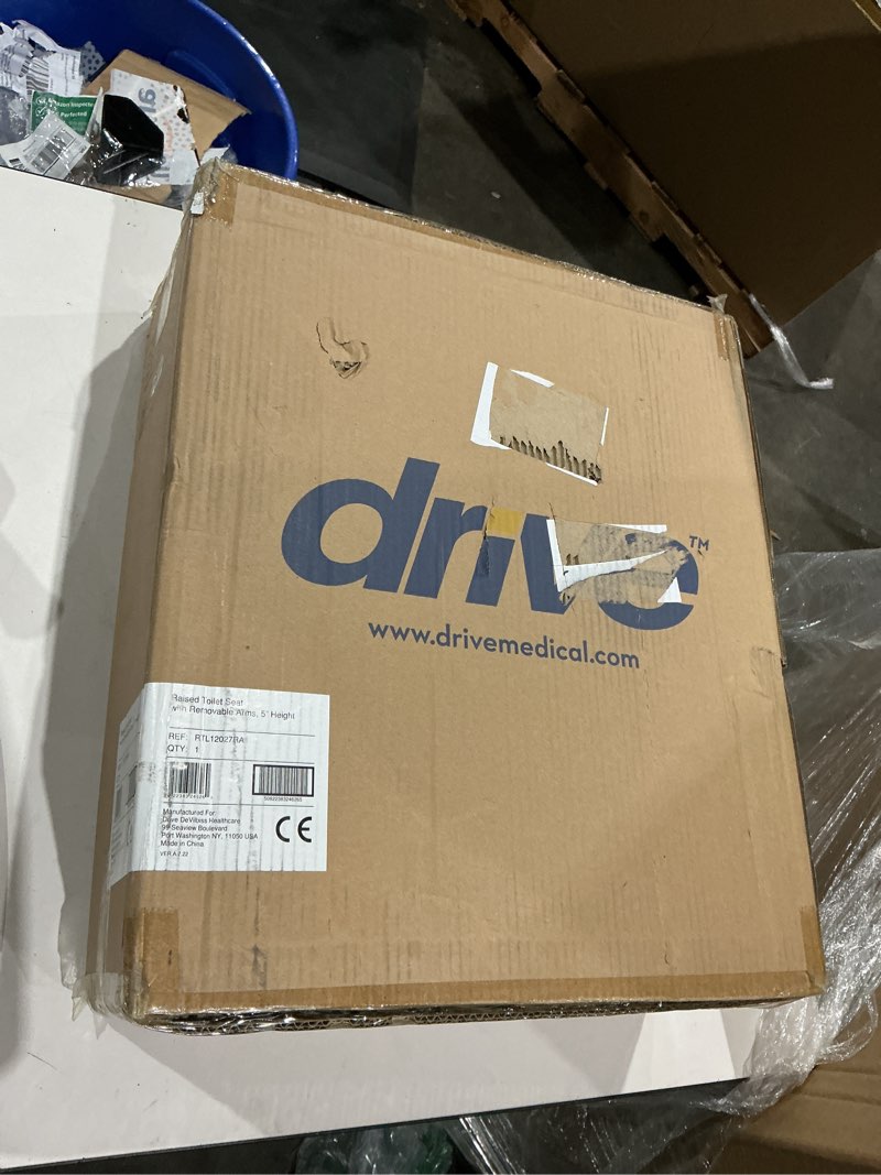 Condition photo showing New/Like New for bath safetyraised toilet seat product description: elev.toilet seat w/ remarms,rtl,1 ea
