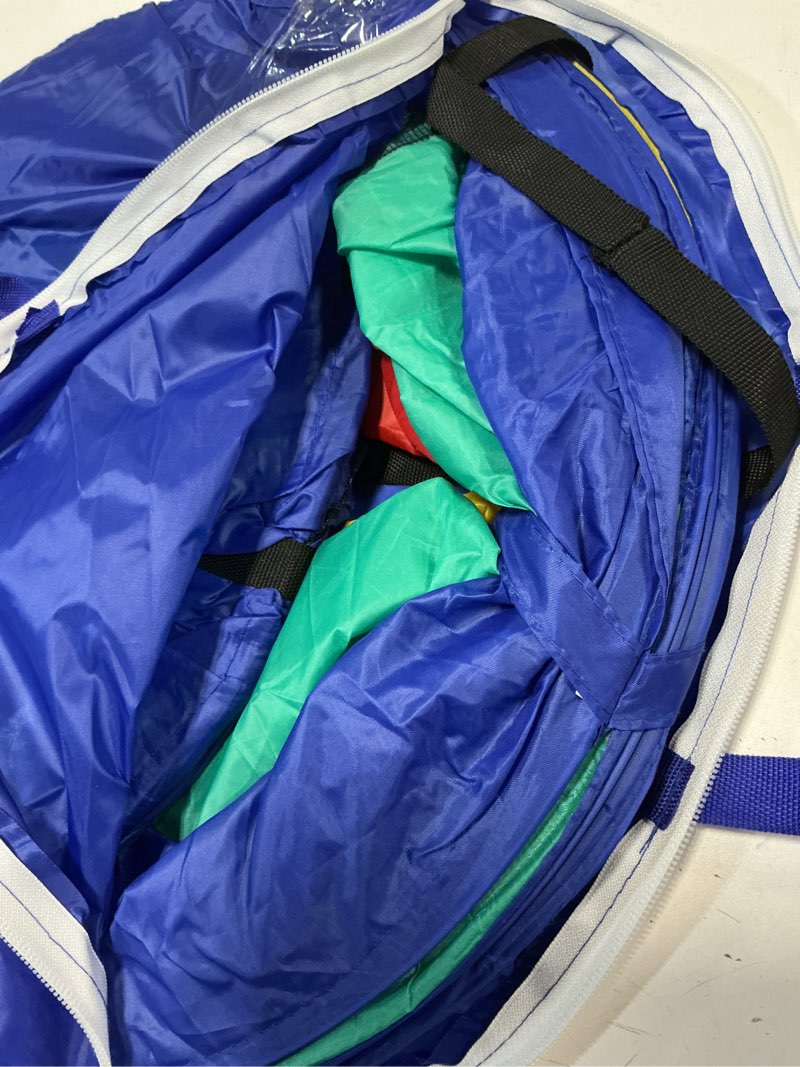 Condition photo showing Good Condition for Kiddey Play Tunnel Pop Up Tunnel Toys for Toddlers, Kids Multicolored Tunnel for Indoor/Outdoor Fun, Crawl & Play, Obstacle Course for Kids Gifts for Toddlers - Balls Not Included (2 Pk) Multi Colored - 2 Pk. Tunnel