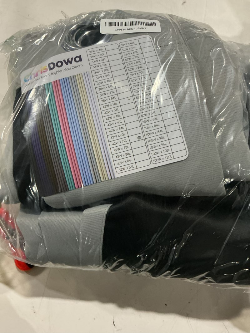 Condition photo showing Good Condition for ChrisDowa 100% Blackout Curtains 72 inch Long for Bedroom with Black Liner, 2 Thick Layers Total Blackout Thermal Insulated Grommet Window Curtains 2 Panels Set (Light Grey, 42 x 72 Inch) 42"W x 72"L (Pack of 2) Light Grey