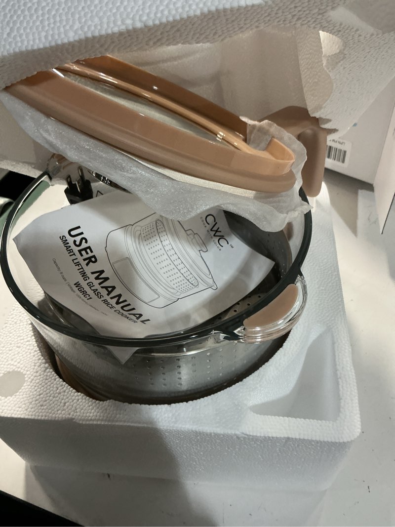 Condition photo showing Good Condition for COOK WITH COLOR 3L Glass Mini Low Carb Rice Cooker – Holds 2 Cups Raw/Makes 6 Cups Cooked with Auto Lift Filter Basket, Hotpot & Steamer for Rice, Grains, Digital Panel with Keep Warm, Dark Sage