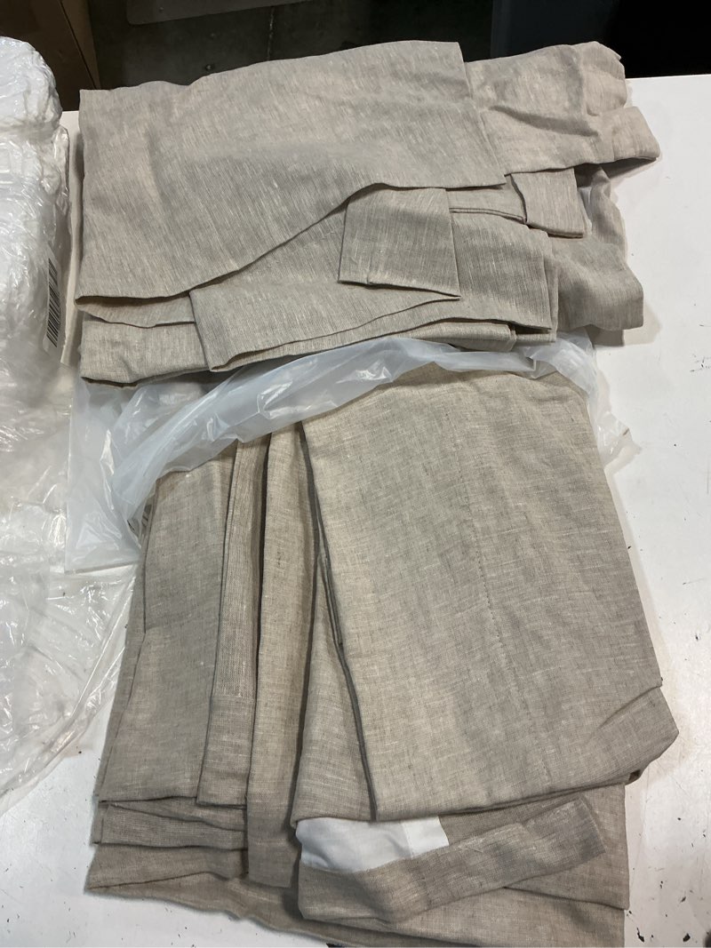 Condition photo showing Good Condition for quince european linen curtain, 48x84, flax