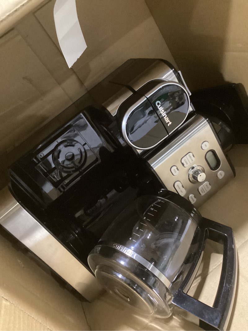 Condition photo showing Good Condition for cuisinart 12-cup coffee maker, single-serve brewer glass carafe, automatic hot & iced coffee machine, brew strength control and pause, ss-16, stainless steel