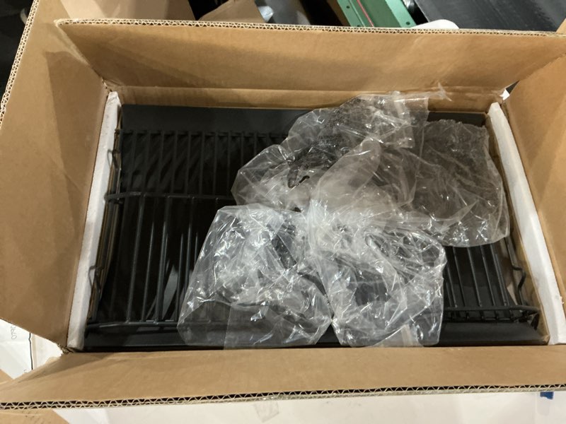 Condition photo showing As Is for Hisencn 20 inch Ash pan for Chargriller 5050, 5072, 5650, 2123 Charcoal Grills, Char-Griller Model 200157, Replacement Part with 2pcs Fire Grate Hanger, 20" Drip Pan