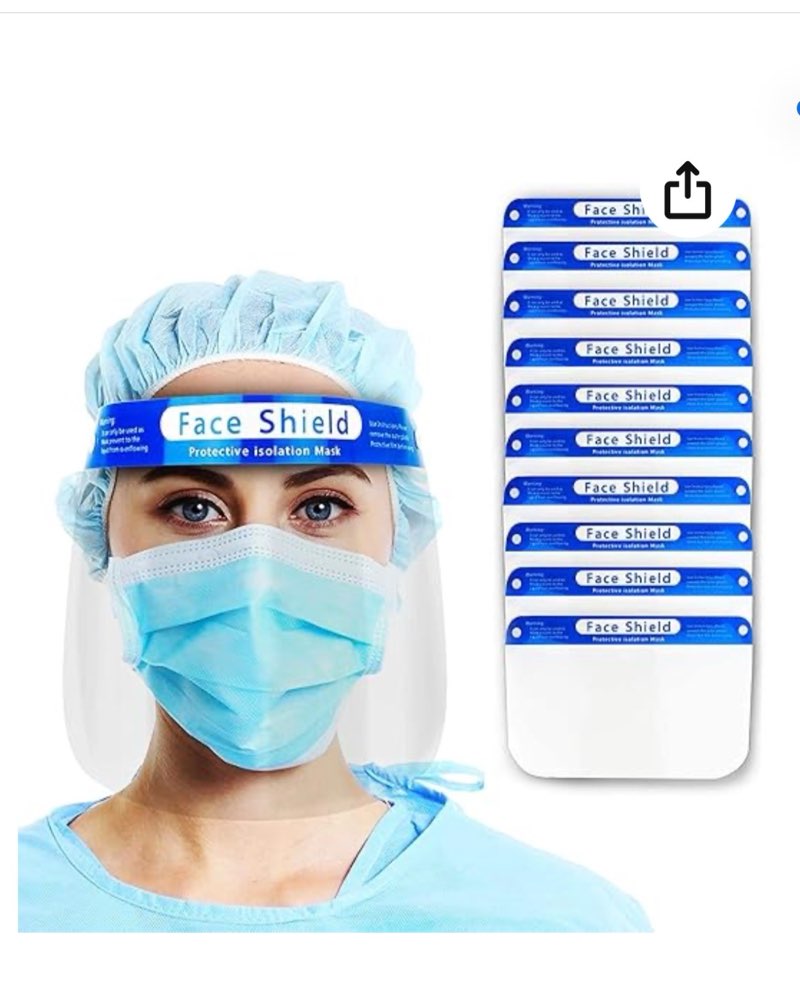 Reusable Face Shield, 10 PCS Plastic Safety Face Shield Adjustable Transparent Full Face Anti-spitting Protective Mask Hat Protect Eyes and Face Protection