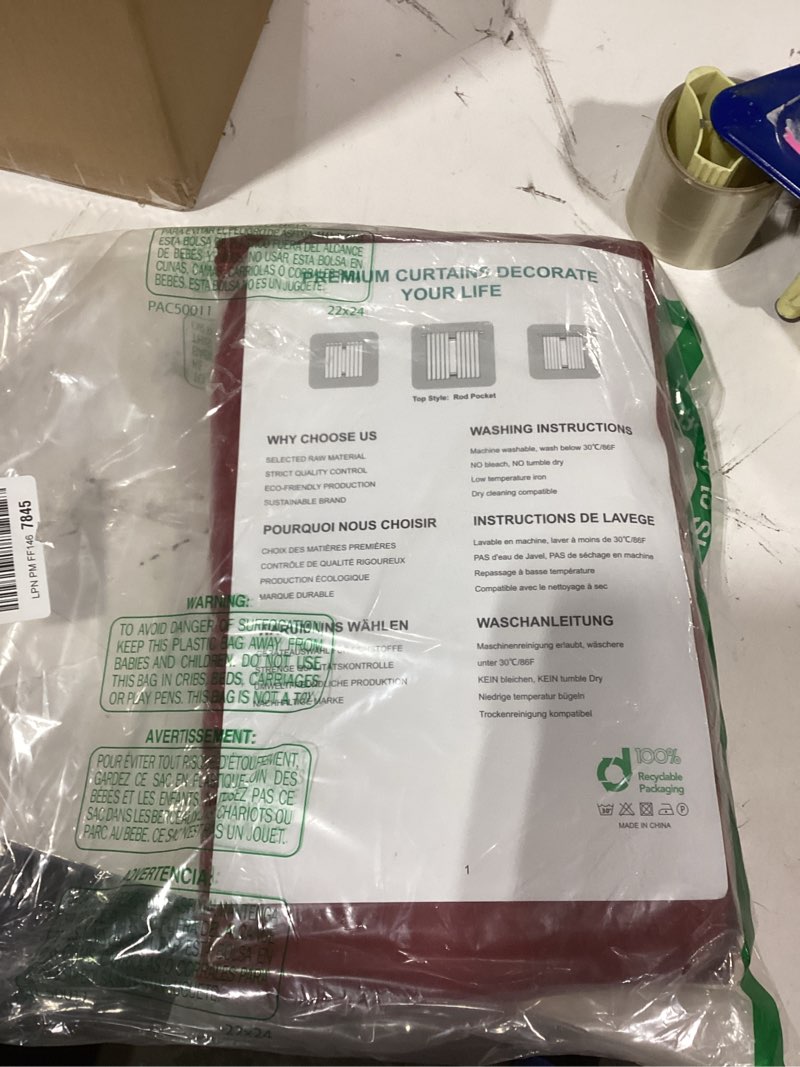 Condition photo showing Good Condition for Room Darkening Curtains 84 Inch Length for Bedroom Living Room, Insulated Thermal Grommet Curtain Drapes, Blackout(60-90%,Not 100%) Window Treatment Decor, 2 Panels, 52x84, Burgundy Red 52"W x 84"L (Pack of 2) Burgundy Red