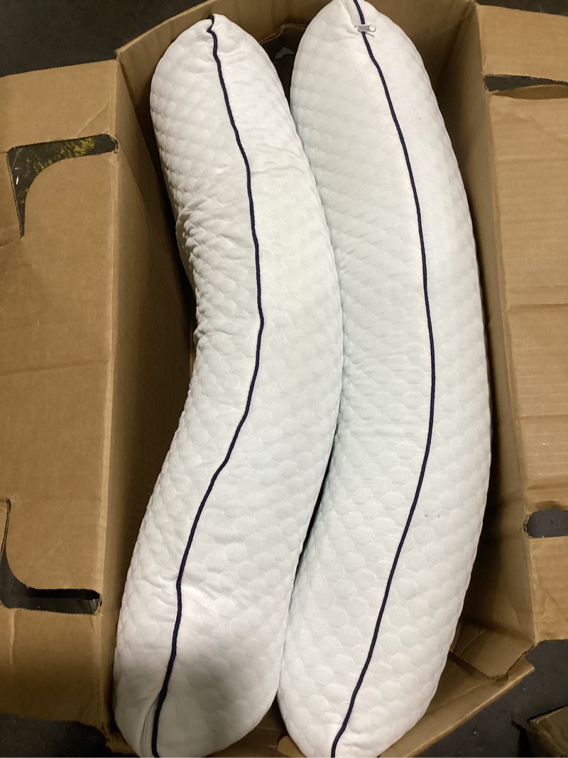 Condition photo showing Good Condition for (possibly used)shredded memory foam pillows king size set of 2, king pillows for sleeping 2 pack, adjustable firm pillows for side back stomach sleepers, washable support bed pillows