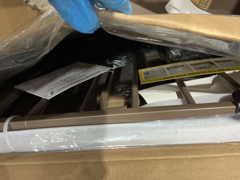 Condition photo showing Good Condition for cumbor 30.4-56.8" extra wide baby gate for stairs, dual lock & self-closing dog gate indoor, easy install pet gate for doorways & wide openings, easy walk thru safety proofing for babies & pets, brown brown 30.4"-56.8" w x 30.5" h