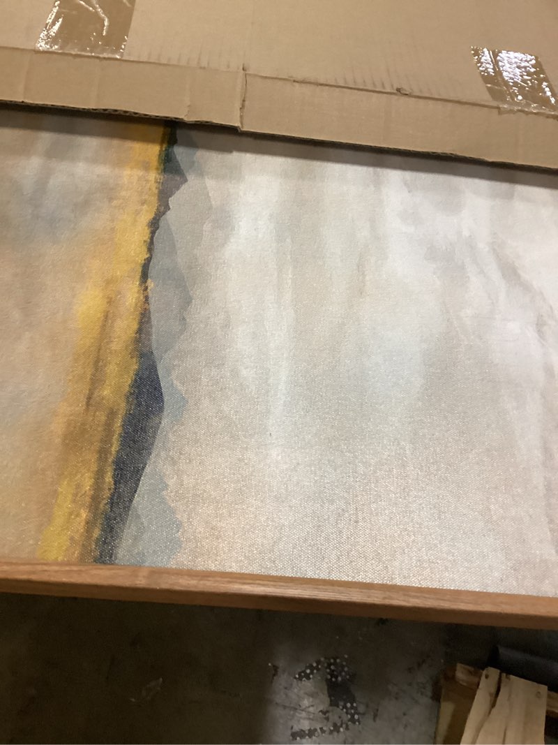 Condition photo showing New/Like New for hlniuc large abstract horizontal wall art,neutral distant mountain wall decor 20x40, watercolor beige dusty nature landscape painting, modern pastel scenery art prints for living room, bedroom, office distant mountains 40"l x 20"w